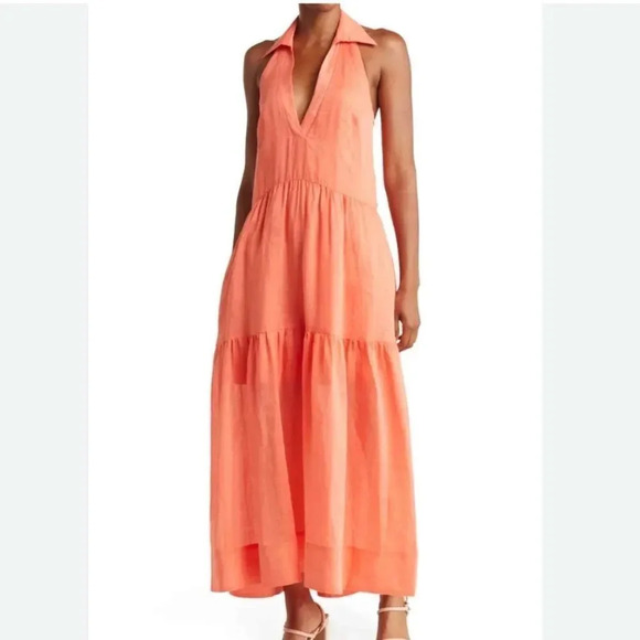 NICHOLAS Dresses & Skirts - NWT Nicholas Halo Halter Collared Tiered Maxi Dress - size 14